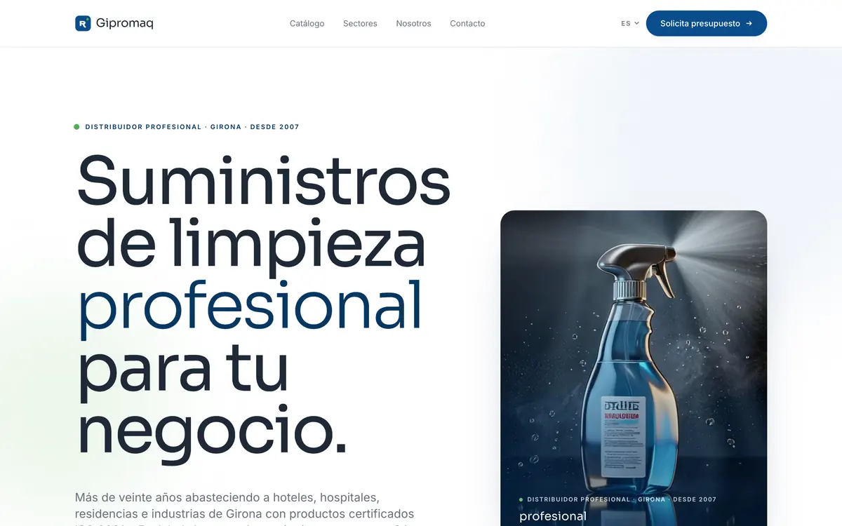 Captura de la web de Gipromaq desarrollada por Manvex